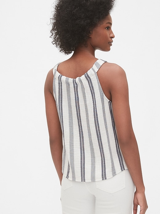 Image number 2 showing, Button-Front Gauze Tank Top