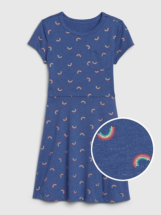 View large product image 1 of 1. Kids Print Fit and Flare Dress