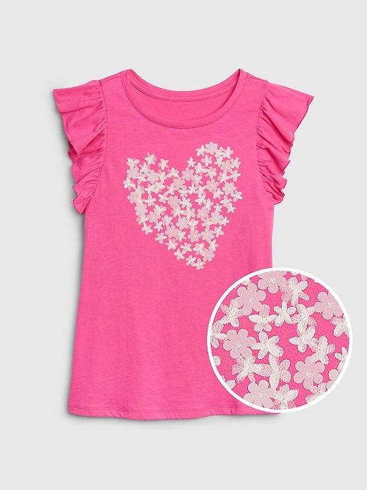 View large product image 1 of 1. Kids Graphic Ruffle T-Shirt