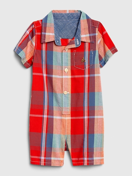 Image number 1 showing, Baby Plaid Shorty One-Piece