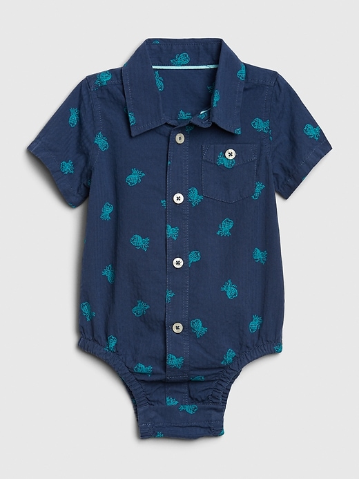 Image number 1 showing, Baby Short Sleeve Button-Up Bodysuit