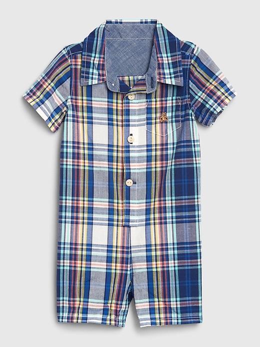 Image number 4 showing, Baby Plaid Shorty One-Piece