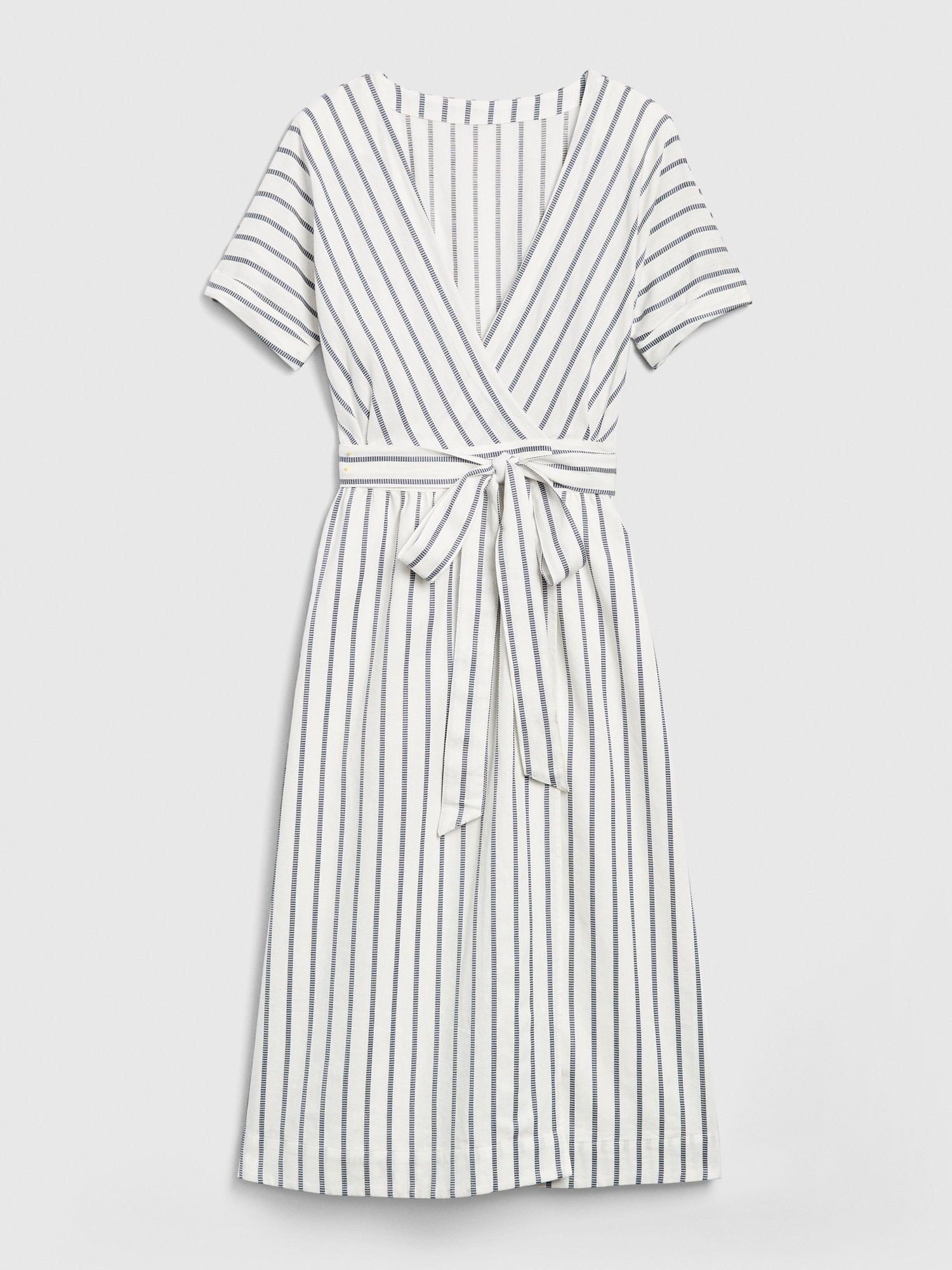 cotton linen wrap dress