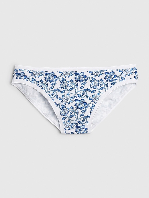 1 of 8 showing, with the color BLUE SCROLL FLORAL of product Low Rise Bikini Briefs