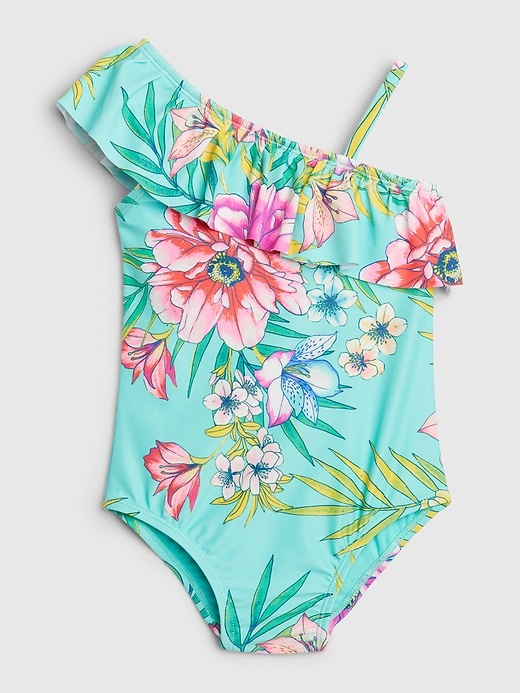 Image number 1 showing, Toddler Ruffle Floral Swim One-Piece