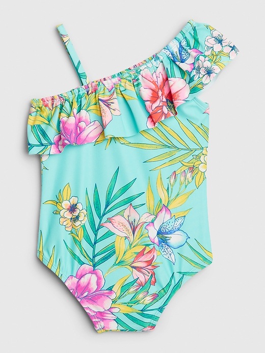 Image number 2 showing, Toddler Ruffle Floral Swim One-Piece