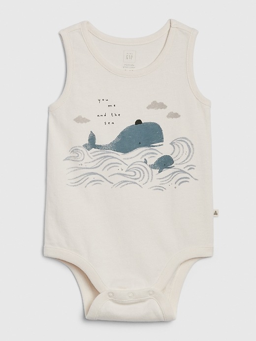 1 of 8 showing, with the color ivory frost of product Baby Organic Bodysuit