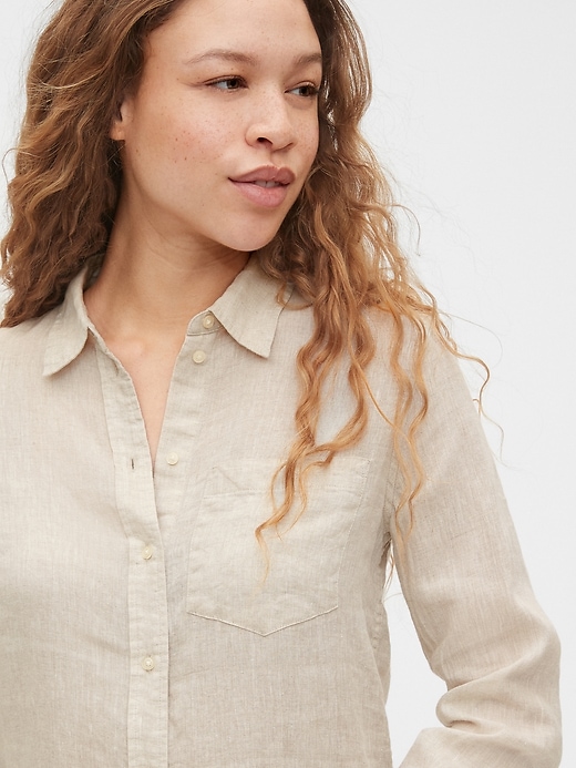 Image number 1 showing, Boyfriend Shirt in Linen