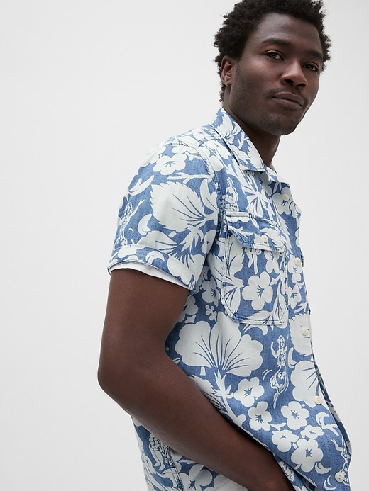 1 of 8 showing, with the color hula blue of product Denim Shirt