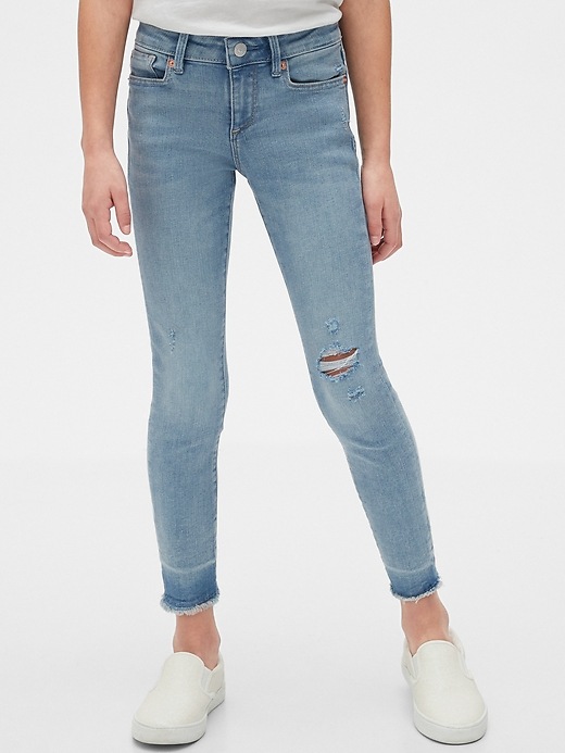 Image number 2 showing, Kids Super Skinny Distressed Jeans with Stretch