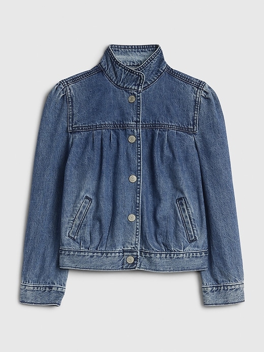 Image number 1 showing, Kids Puff-Sleeve Denim Jacket