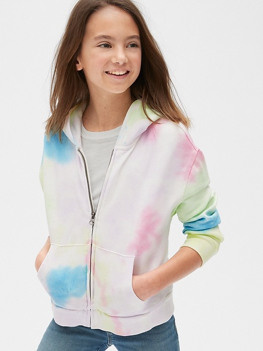 Image number 2 showing, Kids Multi Tie-Dye Zip Hoodie Sweatshirt