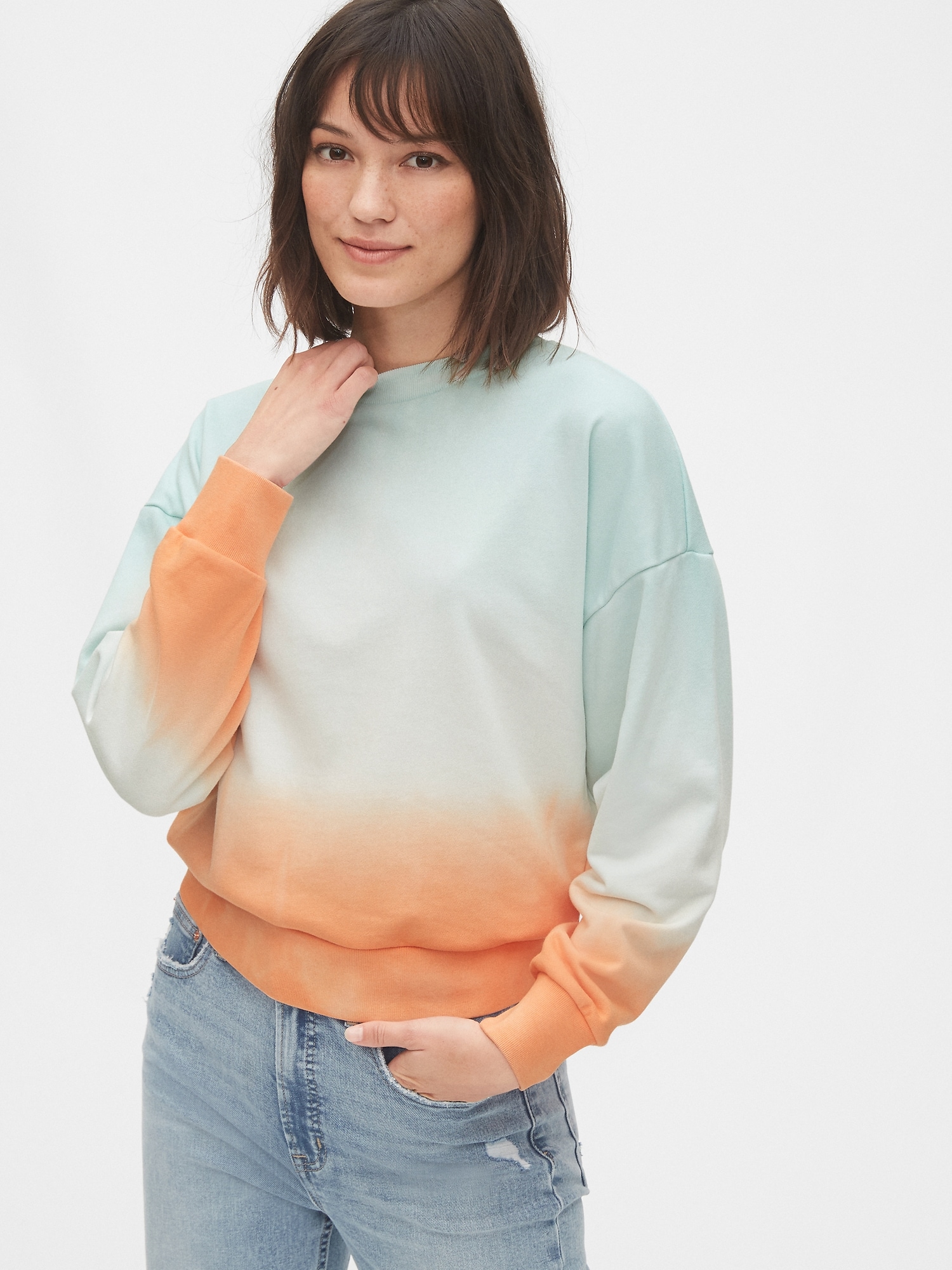 Vintage Soft Tie-Dye Cropped Sweatshirt