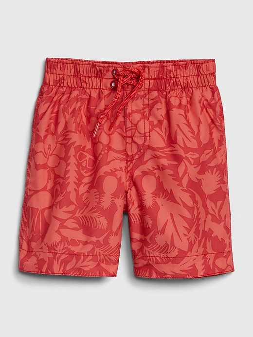 Image number 1 showing, Toddler Tropical Print Swim Trunks