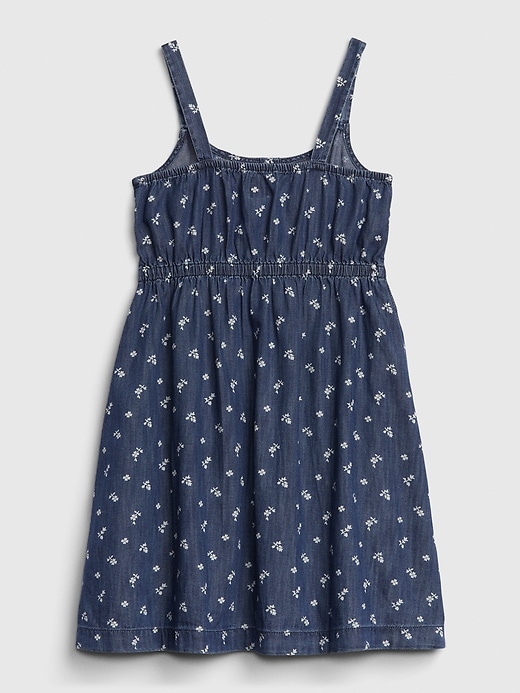 2 of 8 showing, with the color navy floral of product Kids Printed Denim Dress