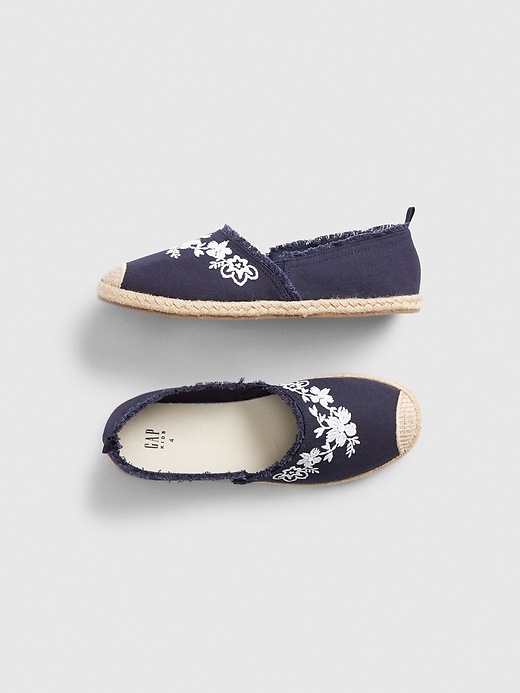 View large product image 1 of 1. Kids Embroidered Espadrille Flats