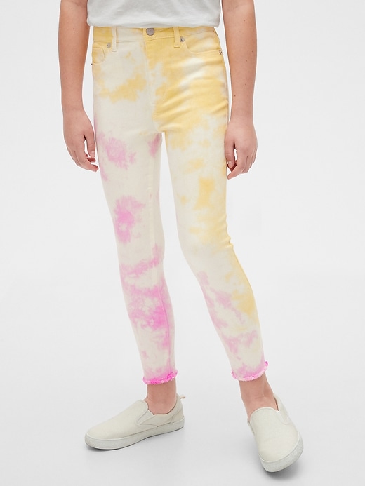 2 of 8 showing, with the color multi tie dye of product Kids High Rise Ankle Tie-Dye Jeggings with Stretch