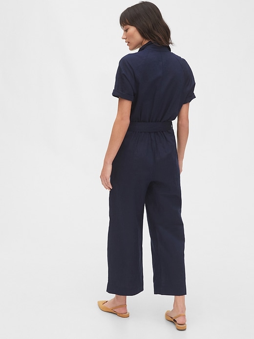 Image number 2 showing, Utility Jumpsuit in Linen-Cotton