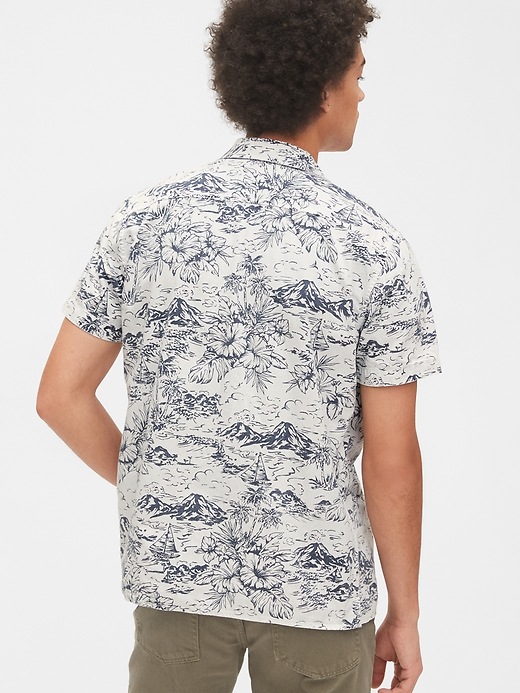 2 of 8 showing, with the color malibu of product Print Denim Shirt
