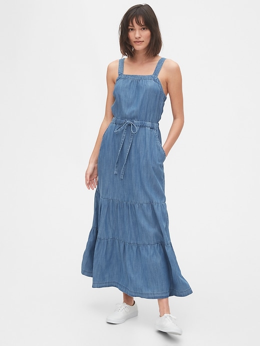 Image number 1 showing, Apron Maxi Dress in TENCEL&#153