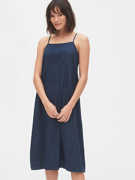 Image number 1 showing, Denim Slip Dress