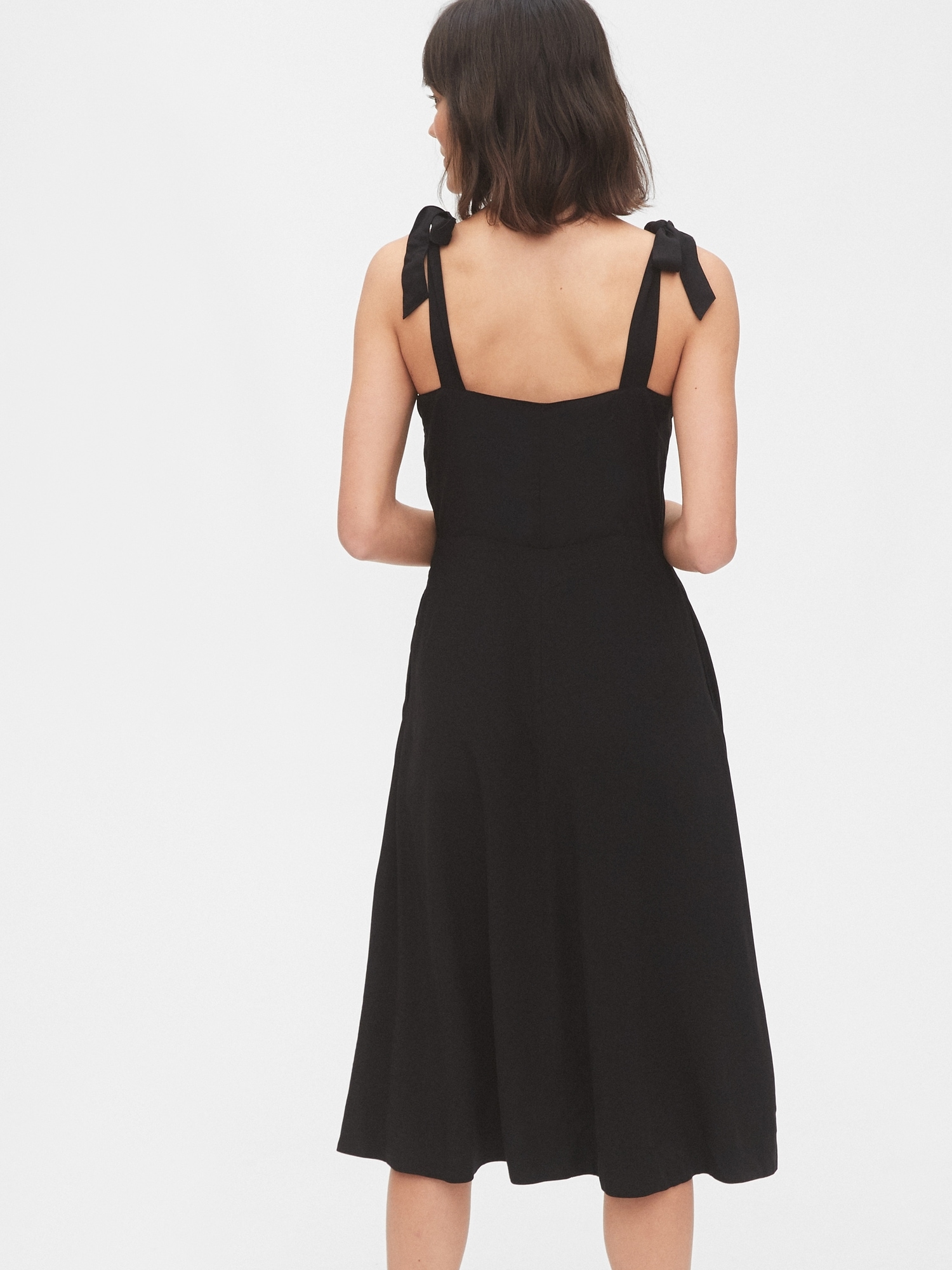 black dress with tie straps