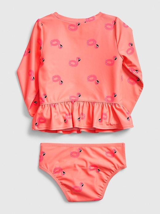 Image number 2 showing, Toddler Flamingo Rash Guard Two-Piece