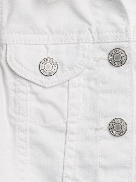 Image number 3 showing, Toddler Stain Resistant White Denim Jacket