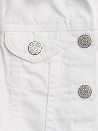View large product image 3 of 3. Toddler Stain Resistant White Denim Jacket