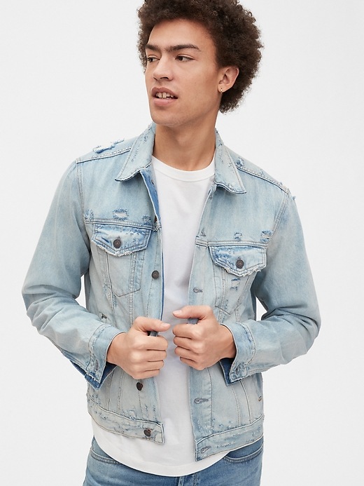 Image number 1 showing, Gap 50th Anniversary Destructed Icon Denim Jacket