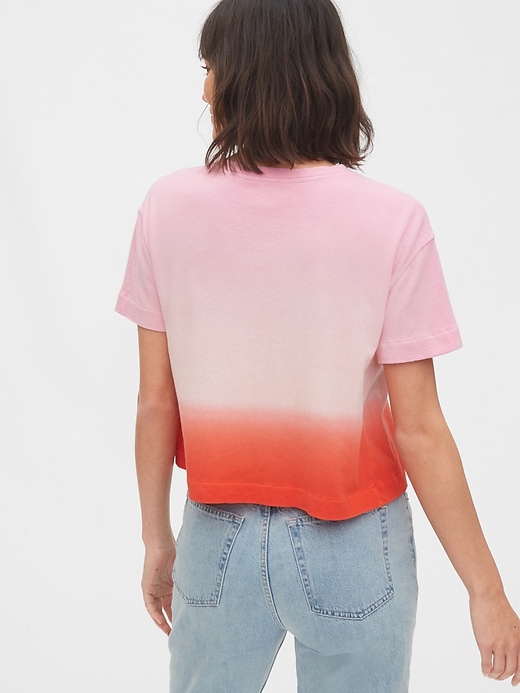 2 of 8 showing, with the color pink ombré of product Gap Logo Cropped T-Shirt