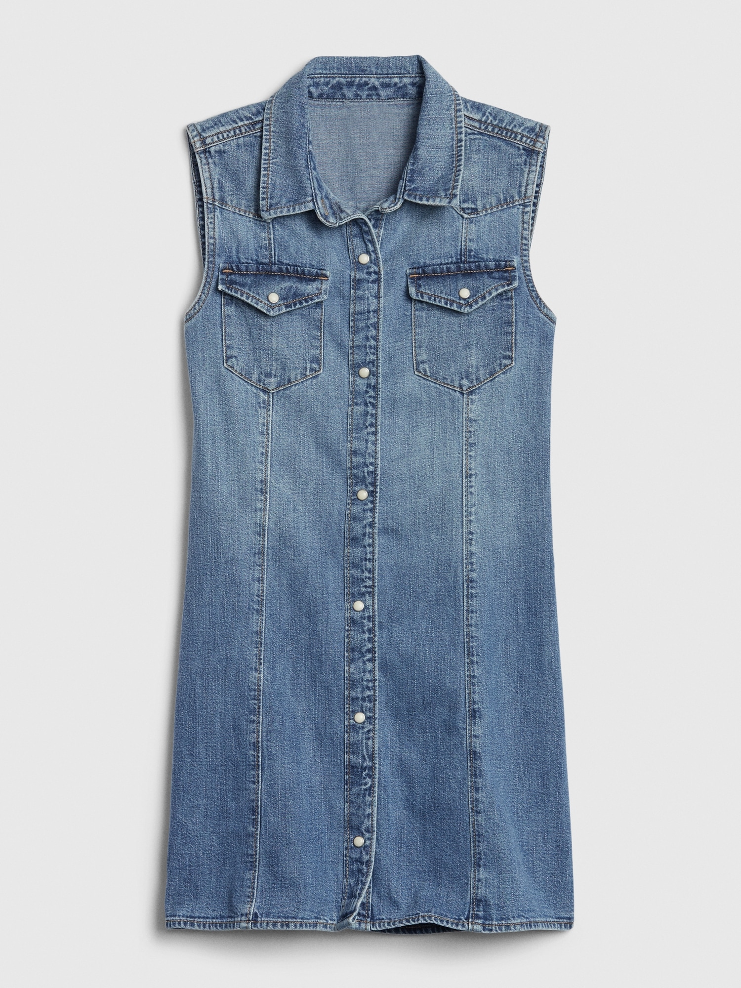 gap sleeveless denim dress