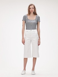 high rise culotte jeans