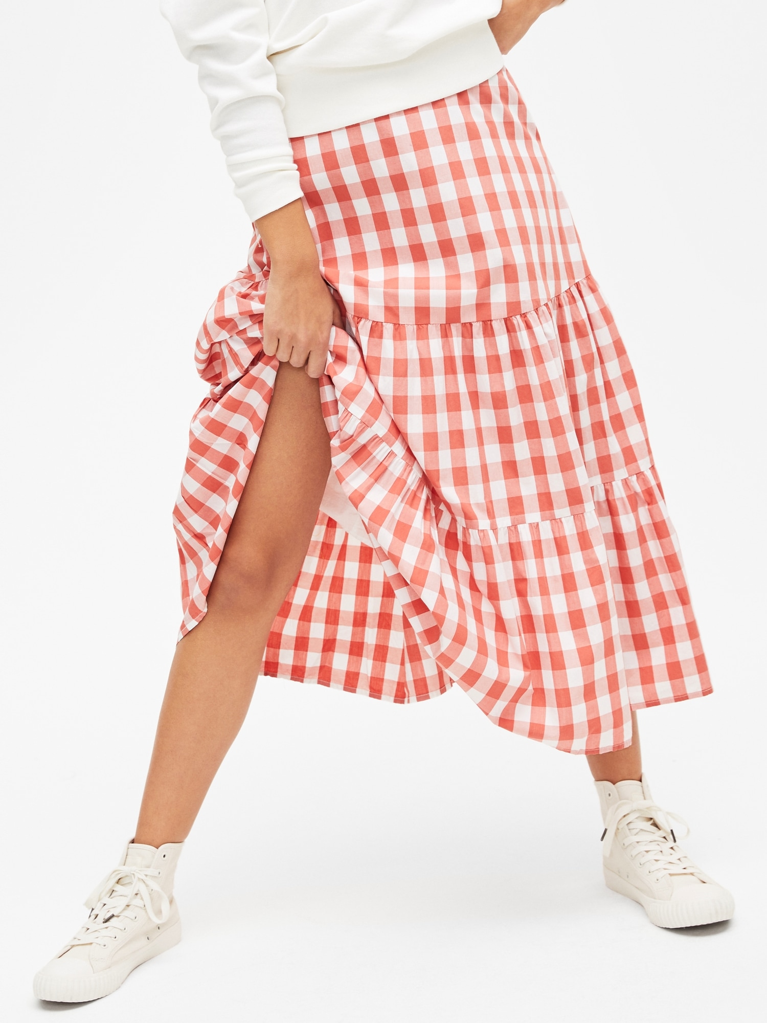 Gap clearance gingham skirt