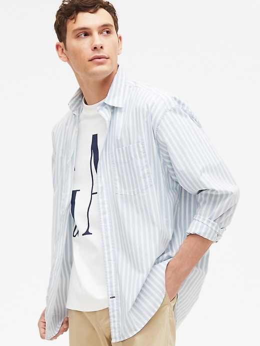 1 of 8 showing, with the color blue stripe of product The Big Shirt
