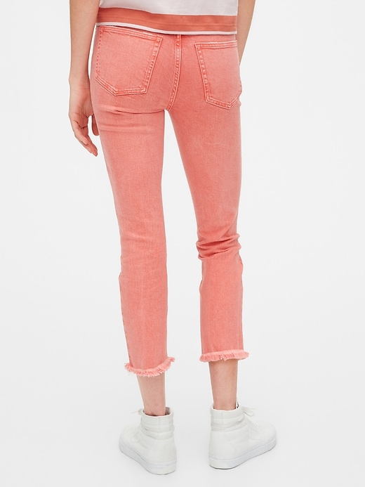 2 of 8 showing, with the color pink flamingo of product High Rise Cigarette Jeans with Secret Smoothing Pockets
