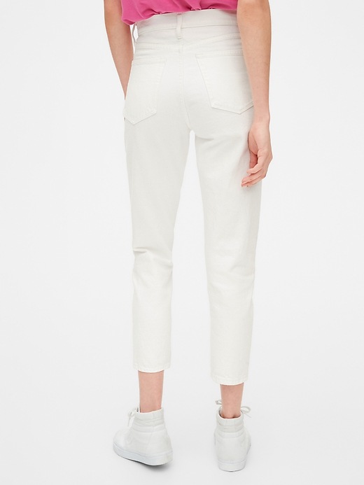 2 of 8 showing, with the color dove white of product High Rise Mom Jeans