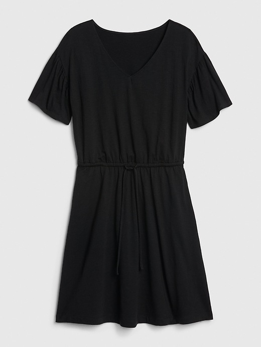 Image number 2 showing, Flutter Sleeve Tie-Front Dress in Modal-Cotton