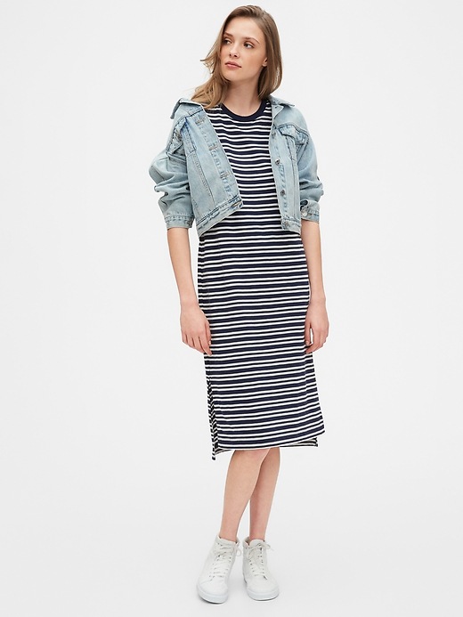 short sleeve midi t shirt dress