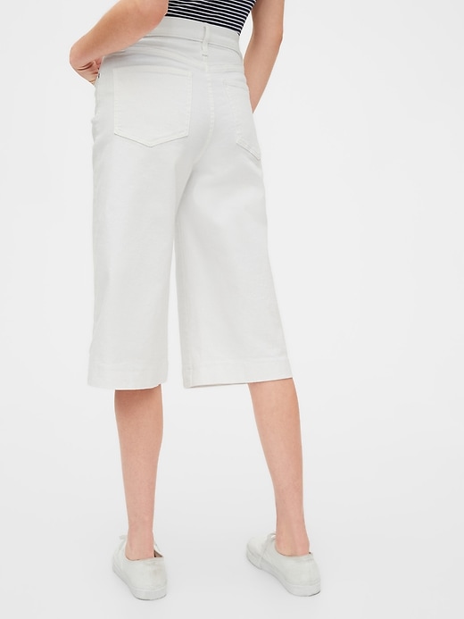2 of 8 showing, with the color white of product High Rise Culotte Jeans