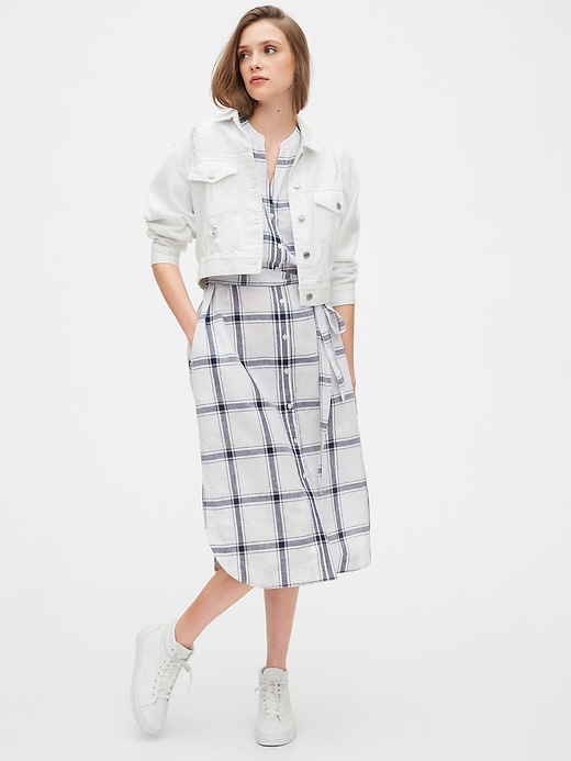 Image number 3 showing, Midi Shirtdress in Linen-Cotton