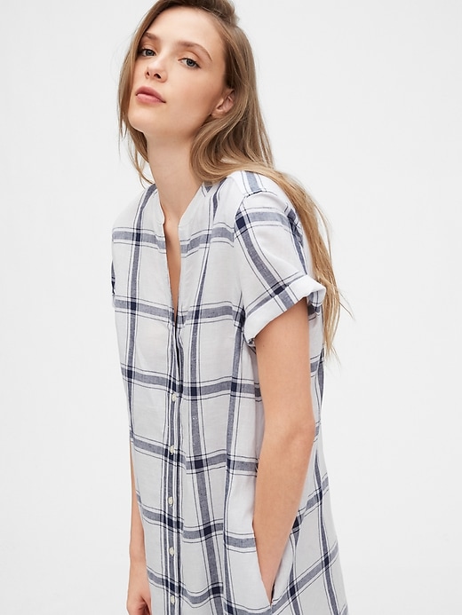 Image number 5 showing, Midi Shirtdress in Linen-Cotton