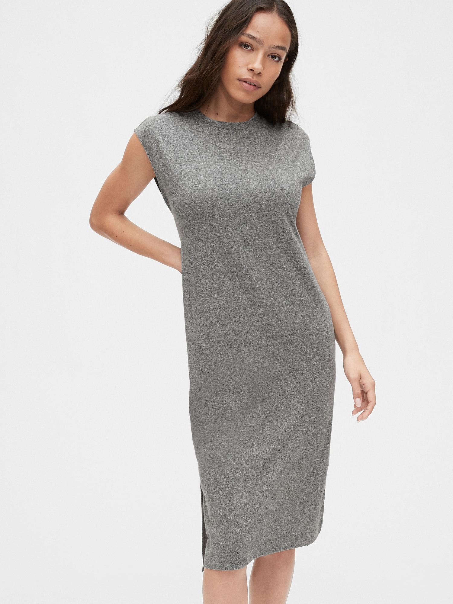 midi t shirt dress with sleeves