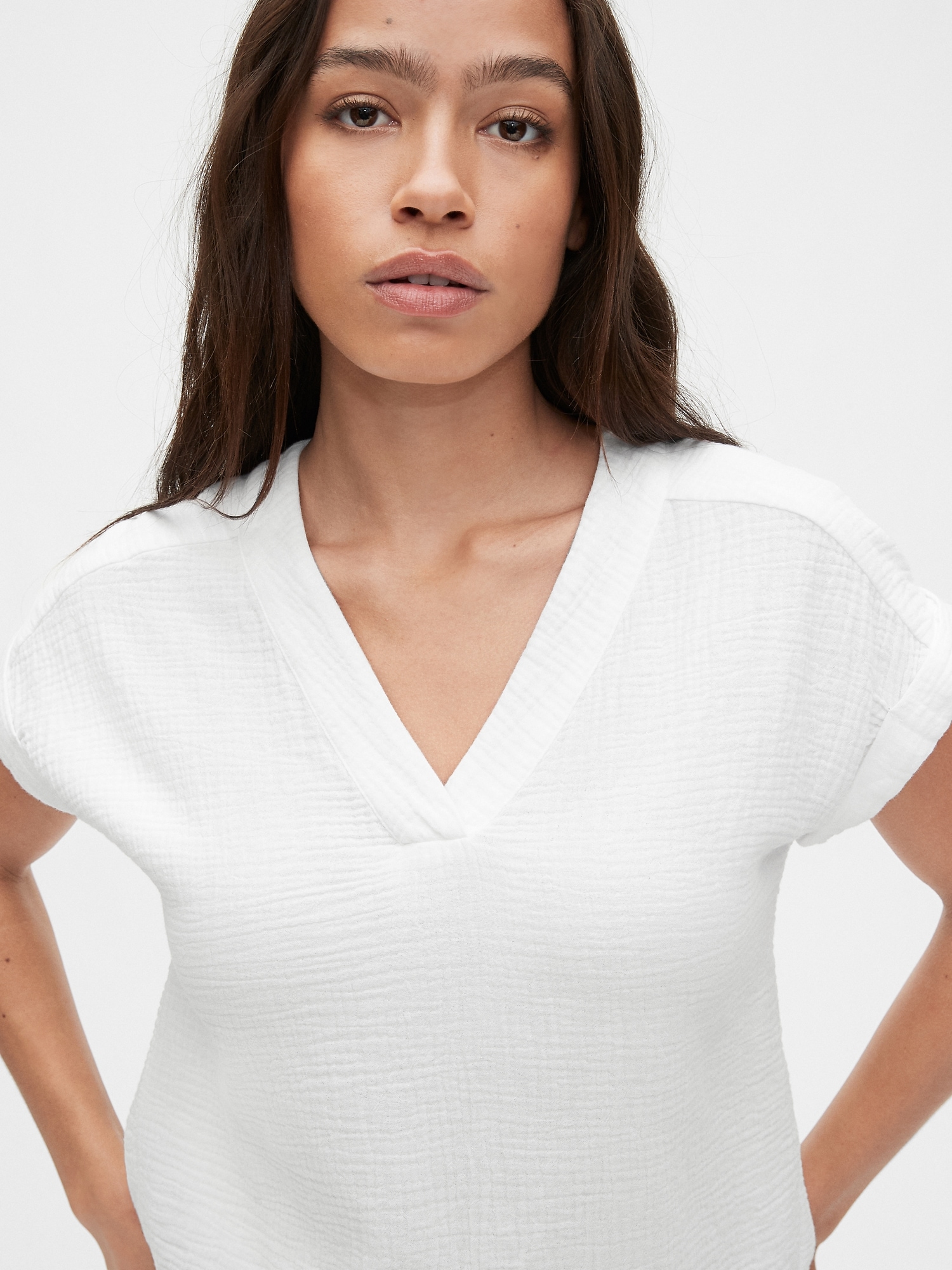 VNeck Gauze Top Gap