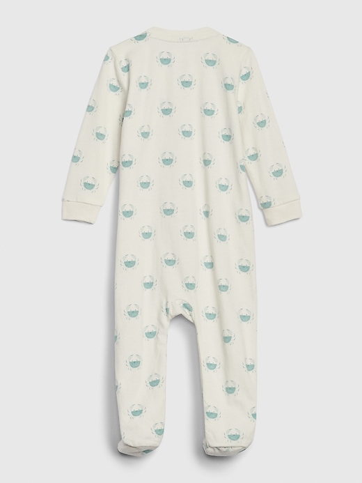 2 of 8 showing, with the color ivory frost of product Baby Organic Footed One-Piece