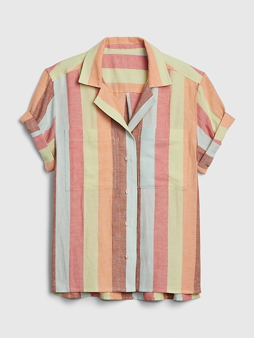 Image number 2 showing, Stripe Shirt in Linen-Cotton