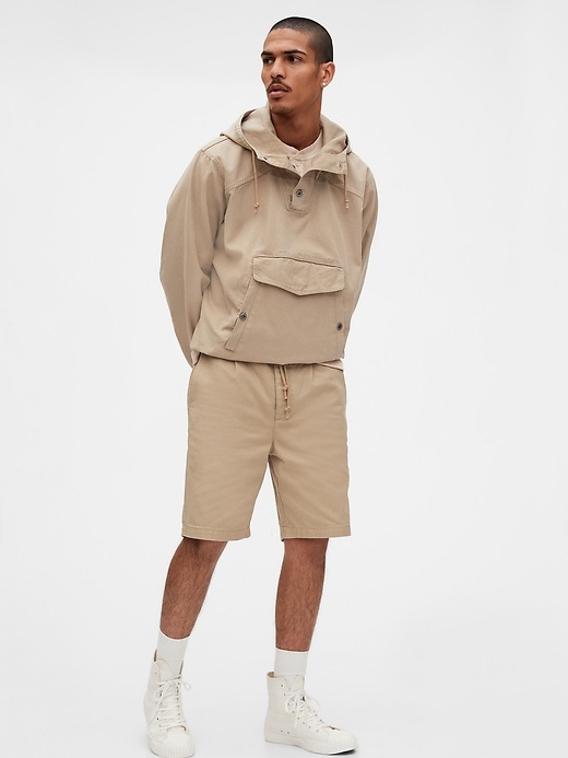 1 of 8 showing, with the color khaki of product Gap Originals 12" Pleated Khaki Shorts