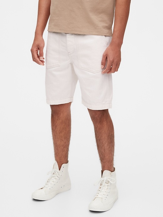 1 of 8 showing, with the color natural of product 9" Denim Utility Shorts