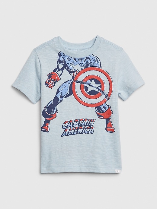 1 of 8 showing, with the color captain america harbor blue of product babyGap &#124 Marvel Graphic T-Shirt