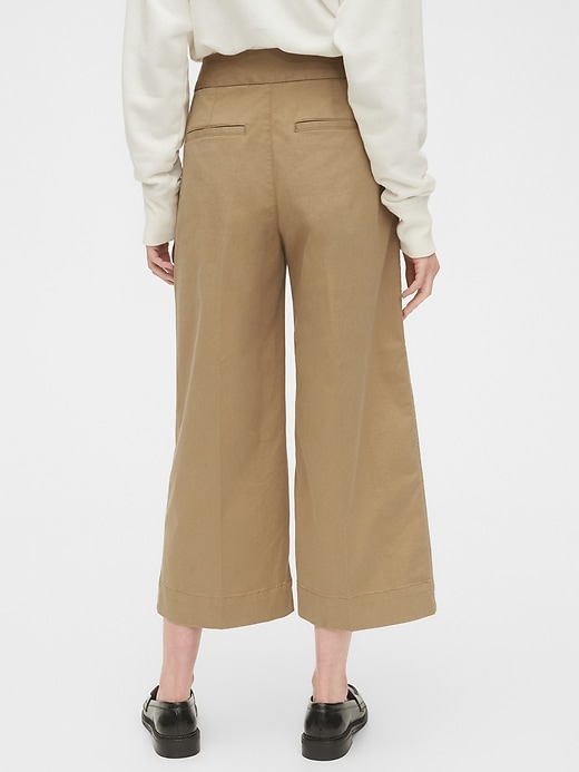 High Rise WideLeg Khaki Pants With Washwell™ Gap
